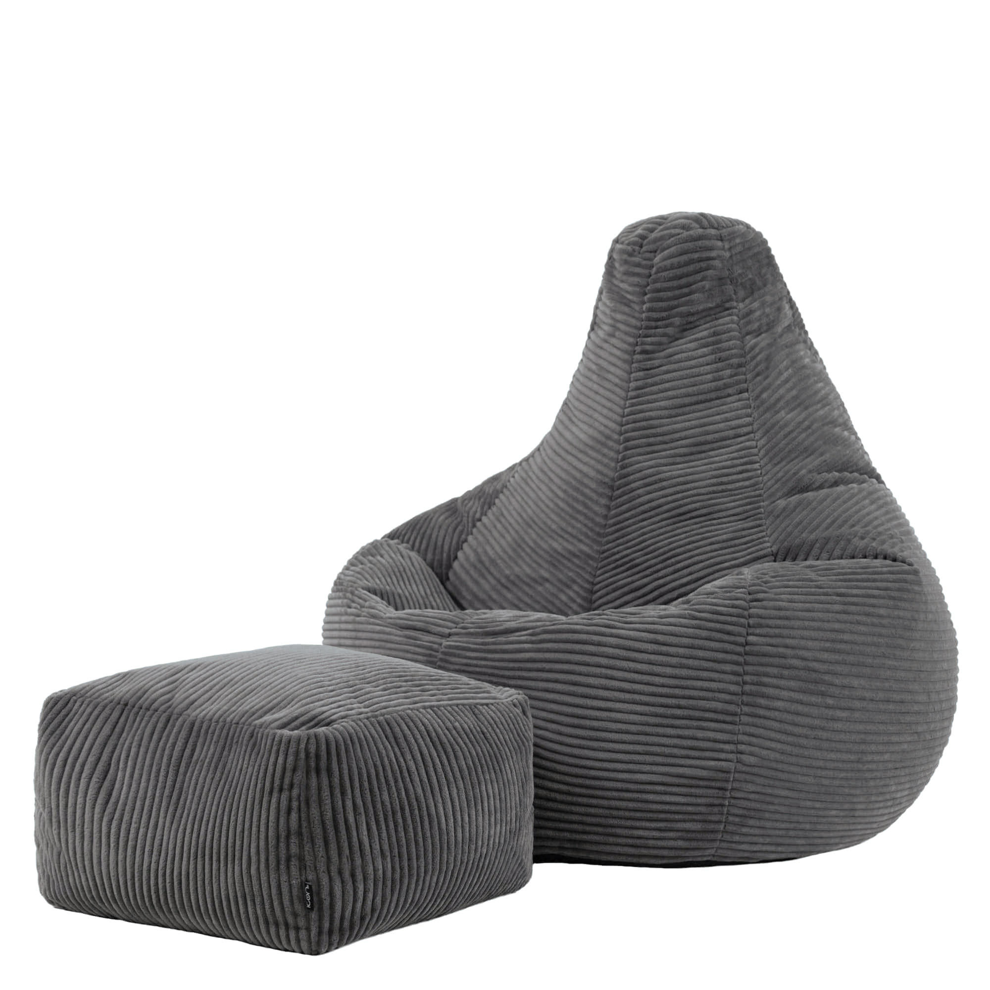 SITZSACK Dalton mit Hocker - Dunkelgrau/Anthrazit, Textil (90/73/84cm) - icon