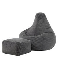 SITZSACK Dalton mit Hocker - Dunkelgrau/Anthrazit, Textil (82/76/82cm) - icon