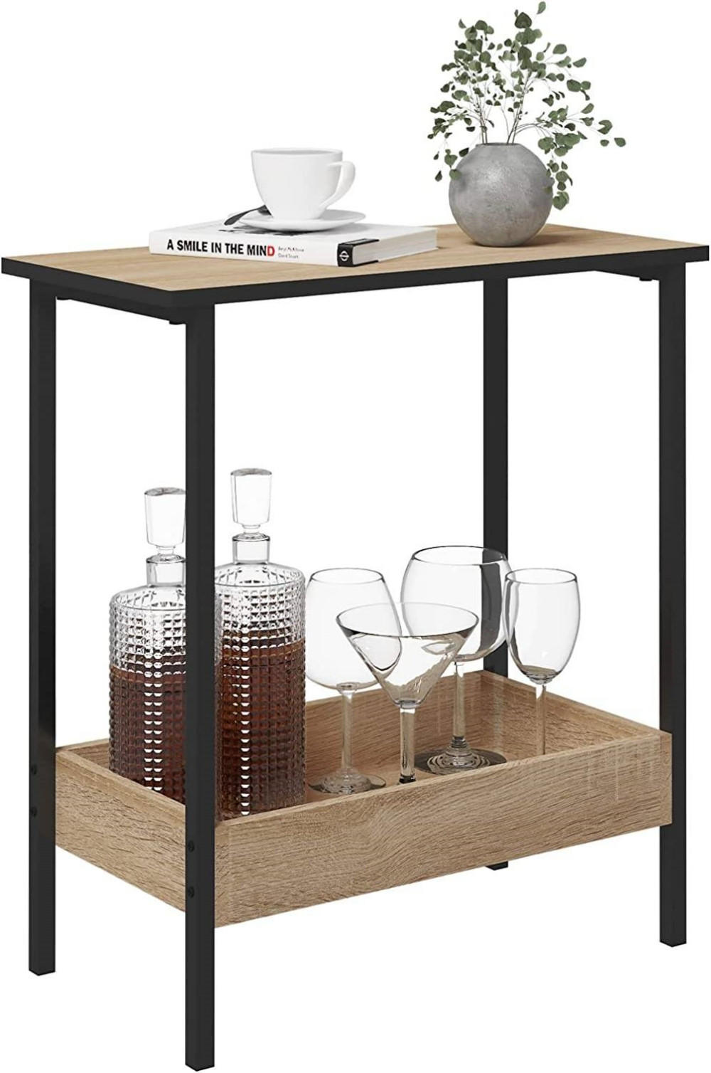 Woltu Beistelltisch Eiche 50x55x25 cm