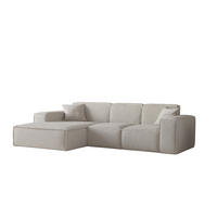 ECKSOFA Ottom Celes Premium Ascot Bukla - Beige, Holzwerkstoff/Textil (266/165cm) - Fun Möbel