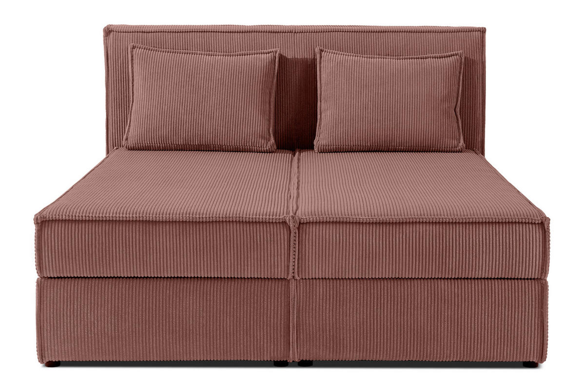 BOXSPRINGBETT ROTI mit Stauraum, rosa - Schwarz/Rosa, Holz/Holzwerkstoff (140/200cm) - KONSIMO®