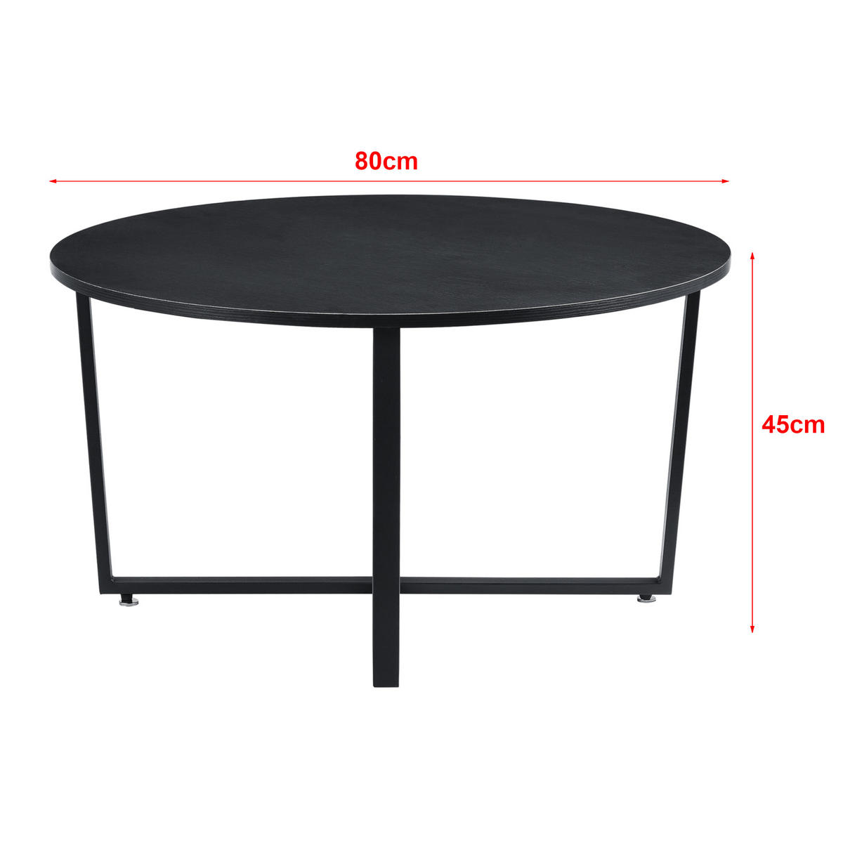 COUCHTISCH Vadstena 80/80/45 - Schwarz, Holzwerkstoff (80/80/45cm) - [en.casa]