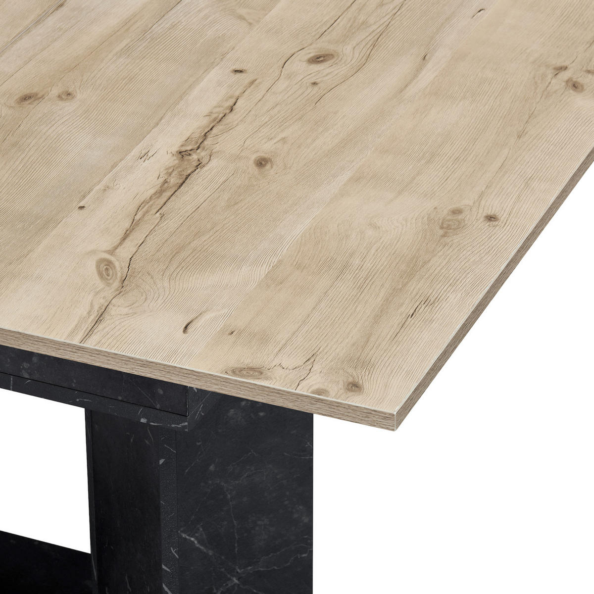 ESSTISCH VIVIAN 120-160/80/76 cm - Anthrazit/Eiche San Remo, Holzwerkstoff (80/120/76cm) - B&D Home