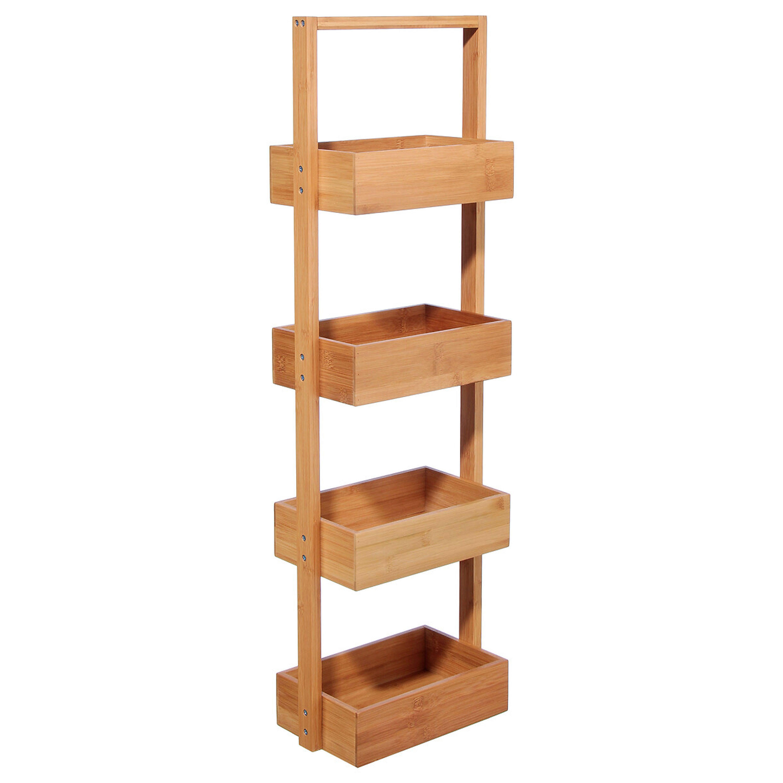 BADEZIMMERREGAL mit 4 Ebenen, Bambus, Braun, 88 cm - Braun, Holz (7/103/18cm) - 5five Simply Smart