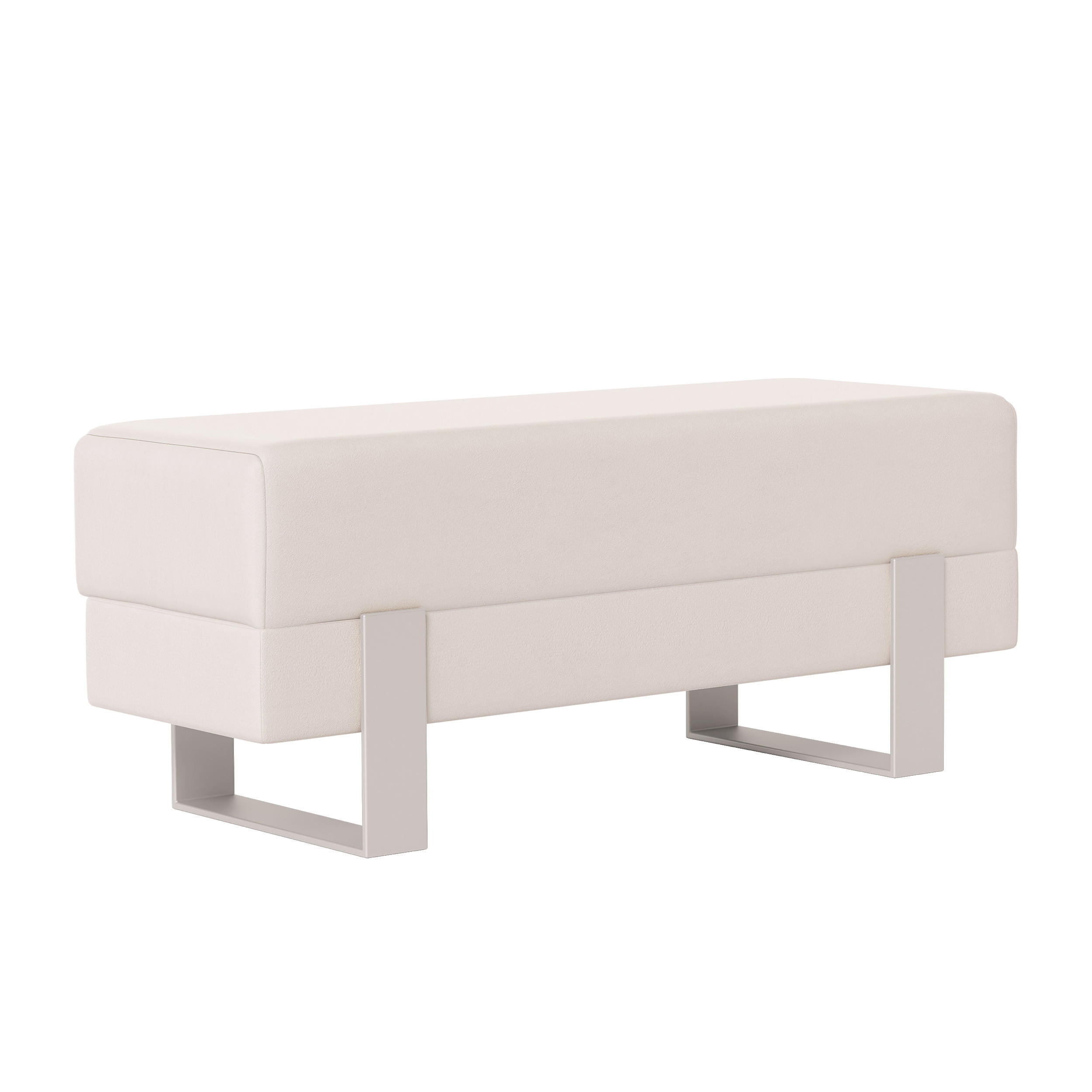 POLSTERBANK RIVA 80 cm Kaschmir / Creme ,Metallgestell - Creme, Metall (80/47/35cm) - Idohome