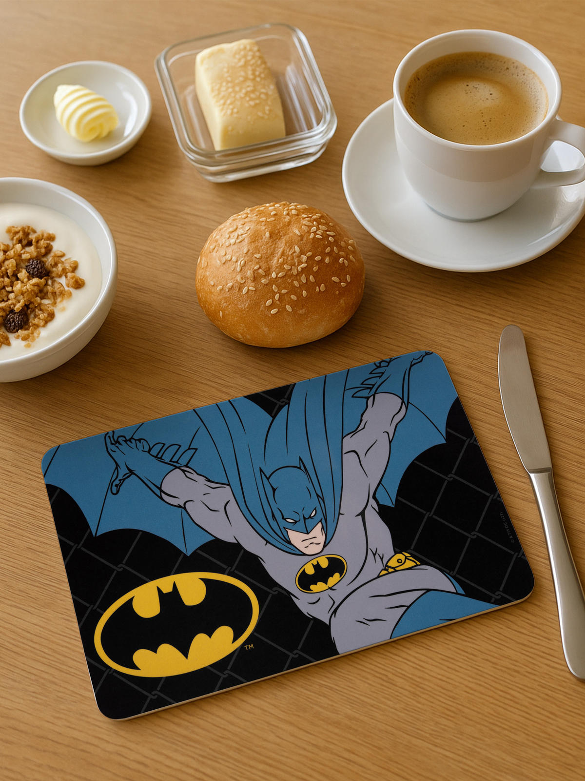 BRETTCHEN DC Comics Batman Batsign Schwarz/Blau 14,5 x 23,5 cm - Multicolor, Kunststoff (14.5/23.5cm) - DC Comics