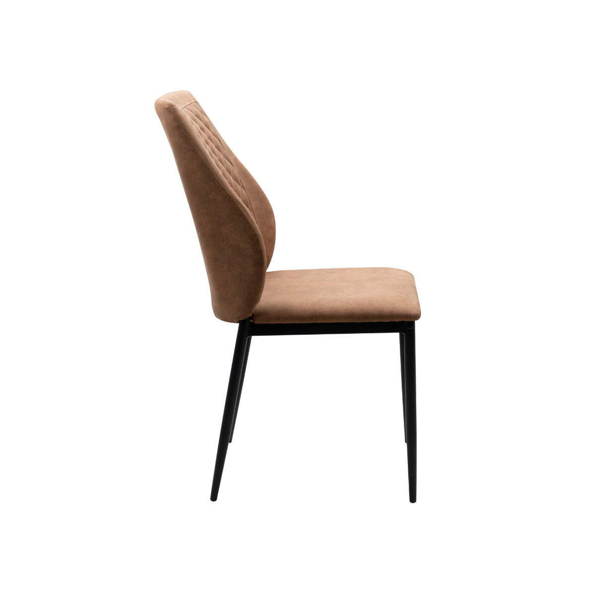 ESSZIMMERSTÜHLE STOFF MIT METALLGESTELL 4er set 45/90/45 cm - Braun, Metall (45/90/48cm) - Calicosy