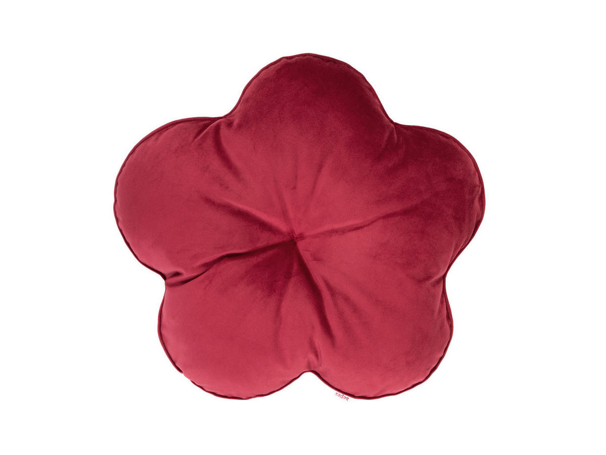 KISSEN-BLUME Samt&Sonders karmin-rot 50 cm Ø - Rot, Textil (50cm) - beties Heimtextil