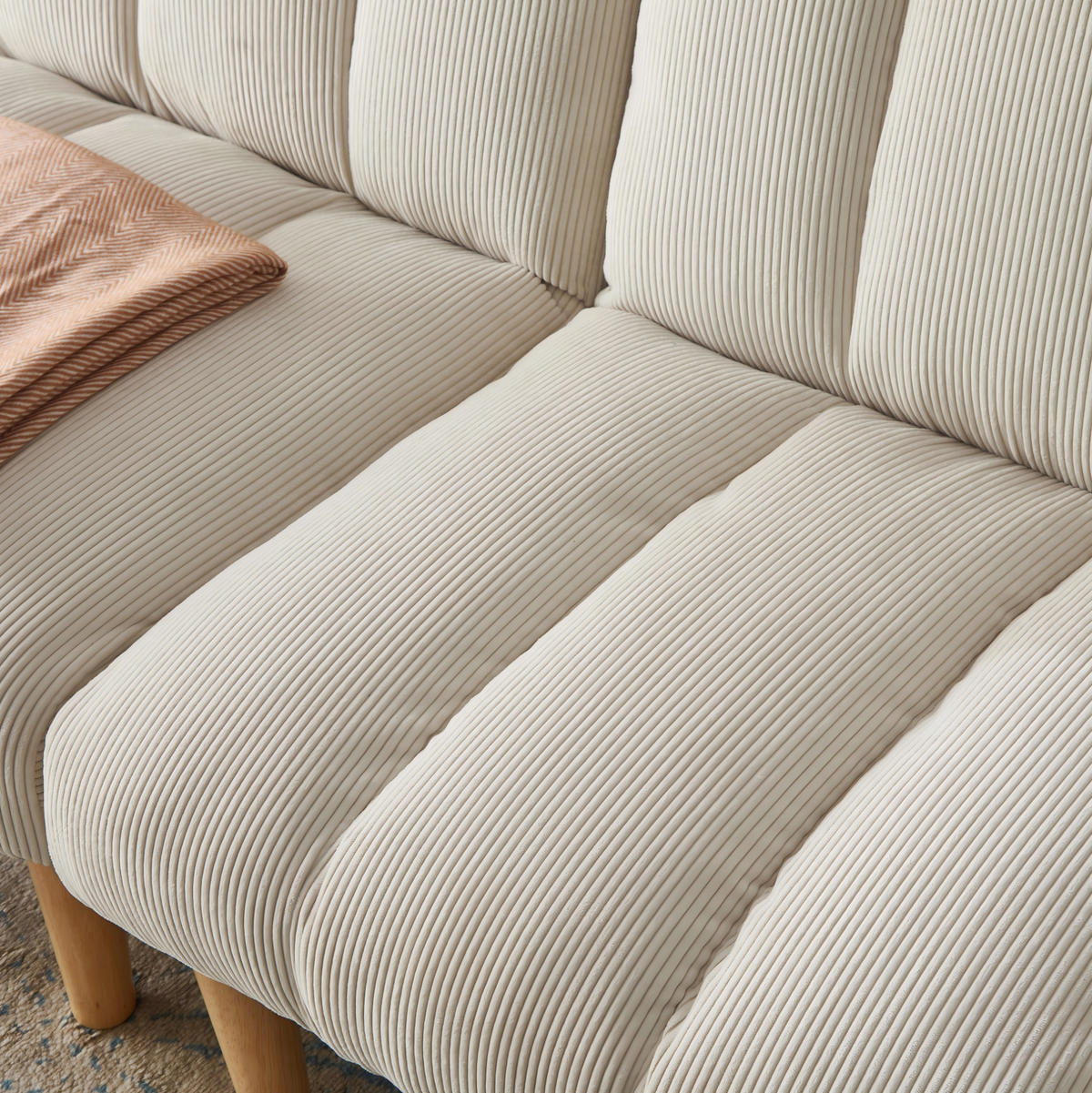 SCHLAFSOFA 3-fach verstellbar Corduroy Beige - Beige, Holzwerkstoff (167/72/82cm) - Meubliv