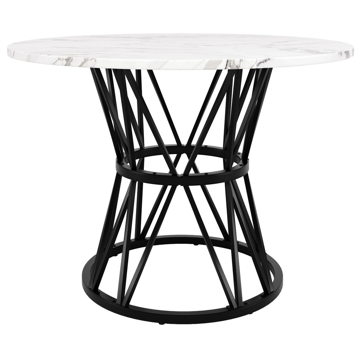 ESSTISCH, MDF mit Marmoroptik & Metallgestell, 100/100/76 cm, Schwarz - Schwarz, Holzwerkstoff (100/100/76cm) - Redom
