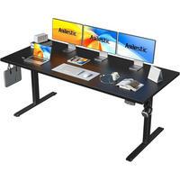 SCHREIBTISCH Höhenverstellbar Elektrisch 180 x 80 cm Schwarz - Schwarz, Holzwerkstoff (180/80/75cm)