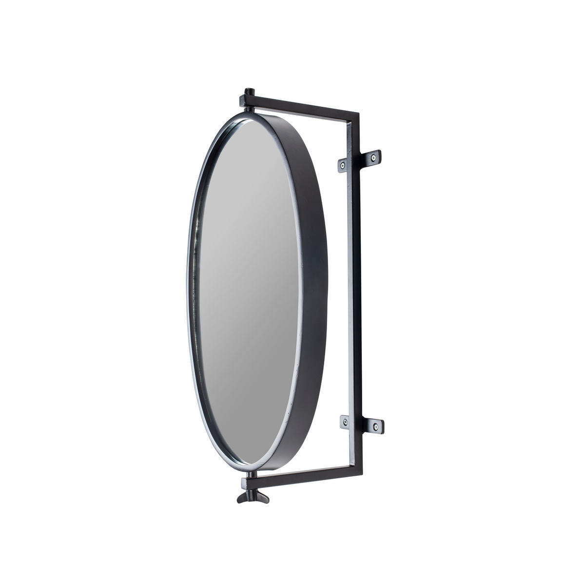 WANDSPIEGEL Lara Spiegel/ Oval Schwarz - Goldfarben, Metall (34/48/30.5cm) - Housecraft Living