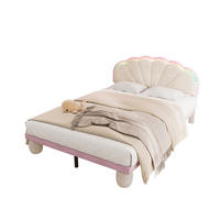SAMT-POLSTERBETT 140/200 cm mit LED-Beleuchtung und gepolstertem Kopfteil - Beige, Textil (140/200cm) - BEAOK