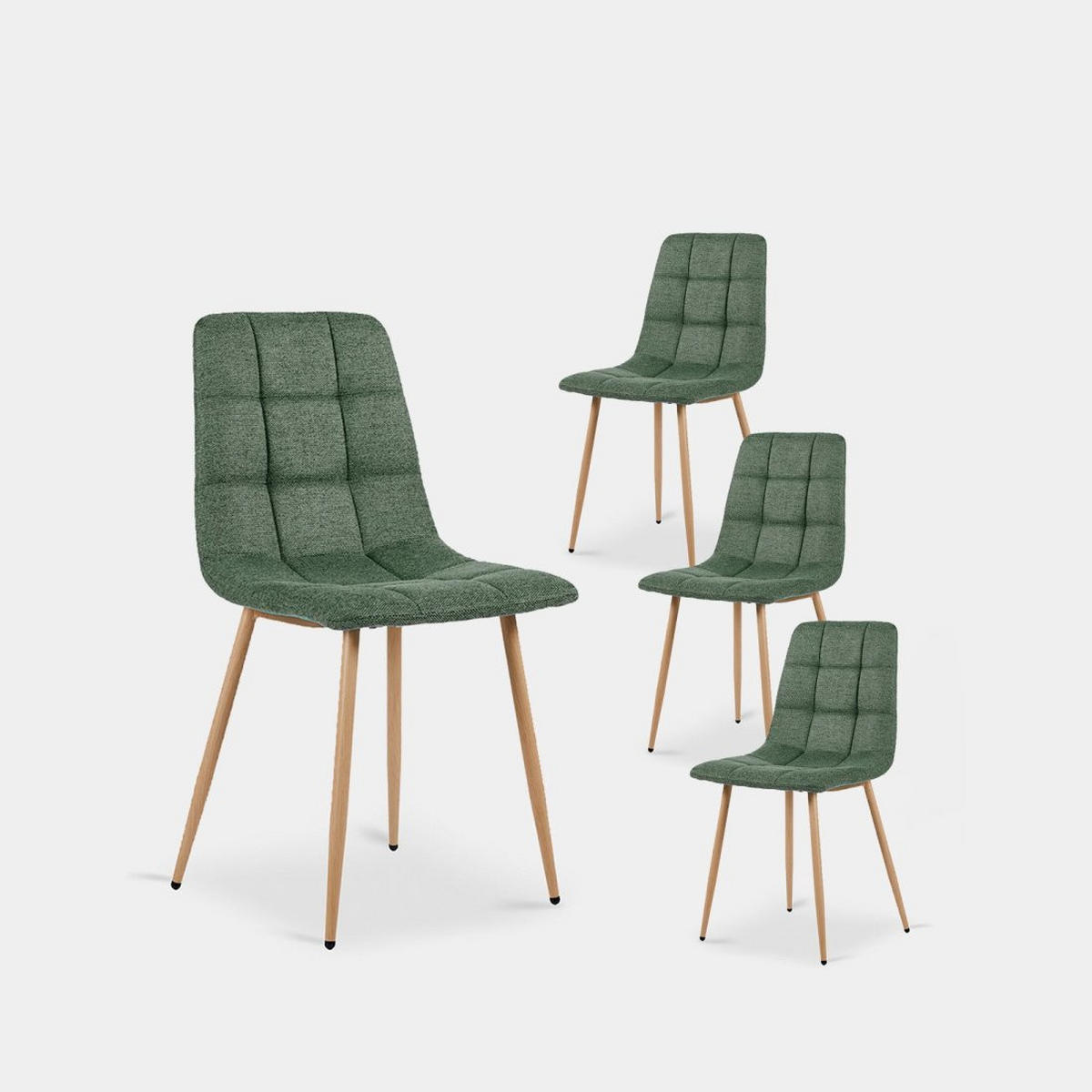 ESSZIMMERSTUHL Ailan Grün 43 cm x 88 cm 4er-Set - Grün, Textil (43/88/56cm) - Klast Home