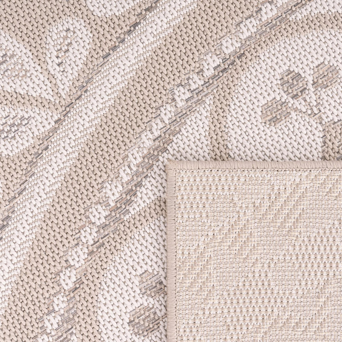 FLACHWEBTEPPICH, mit Mandala-Muster, Sand, 200 x 280 cm - Beige, Textil (200/280cm) - KADIMA DESIGN