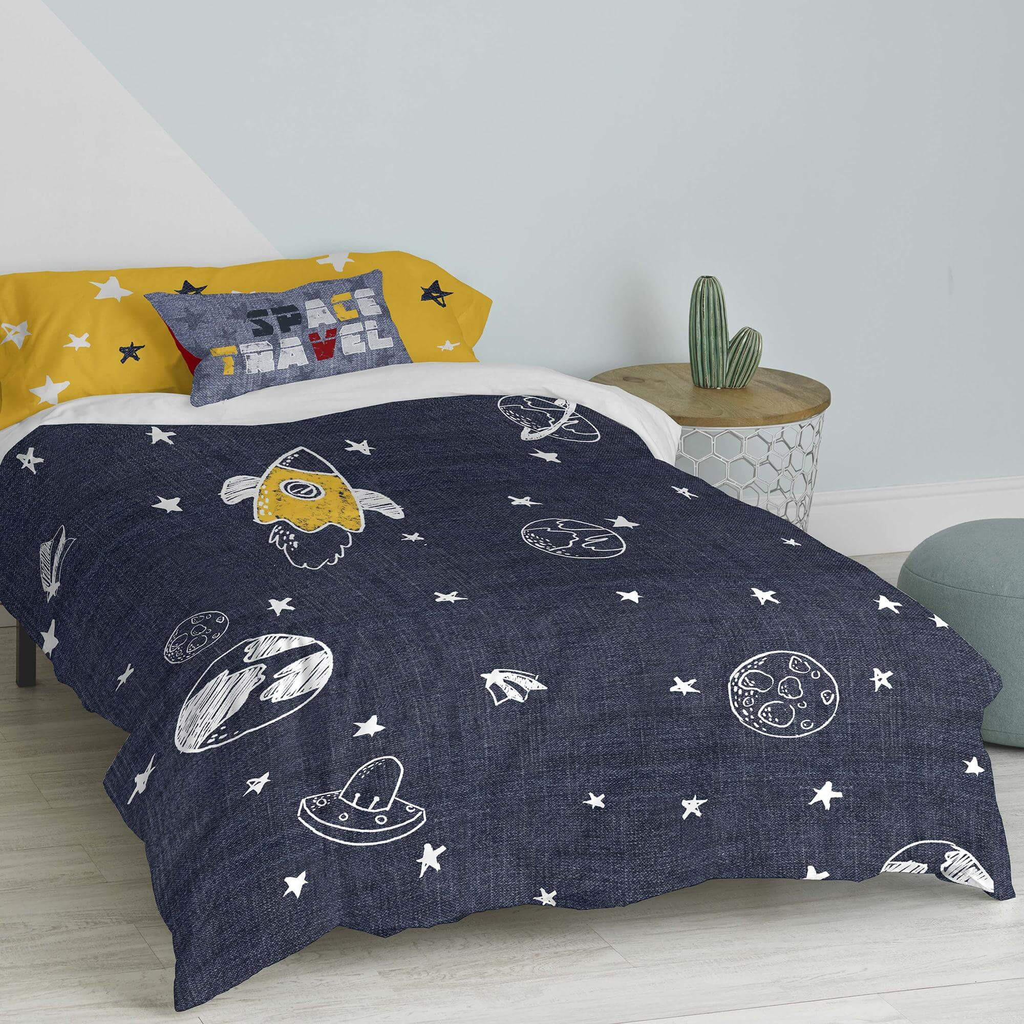 BETTBEZUG 2er-Set teiliges starspace 135/140x200 cm (standardgrösse) mehrfarbig - Multicolor, Textil (140/200cm) - Happy Friday