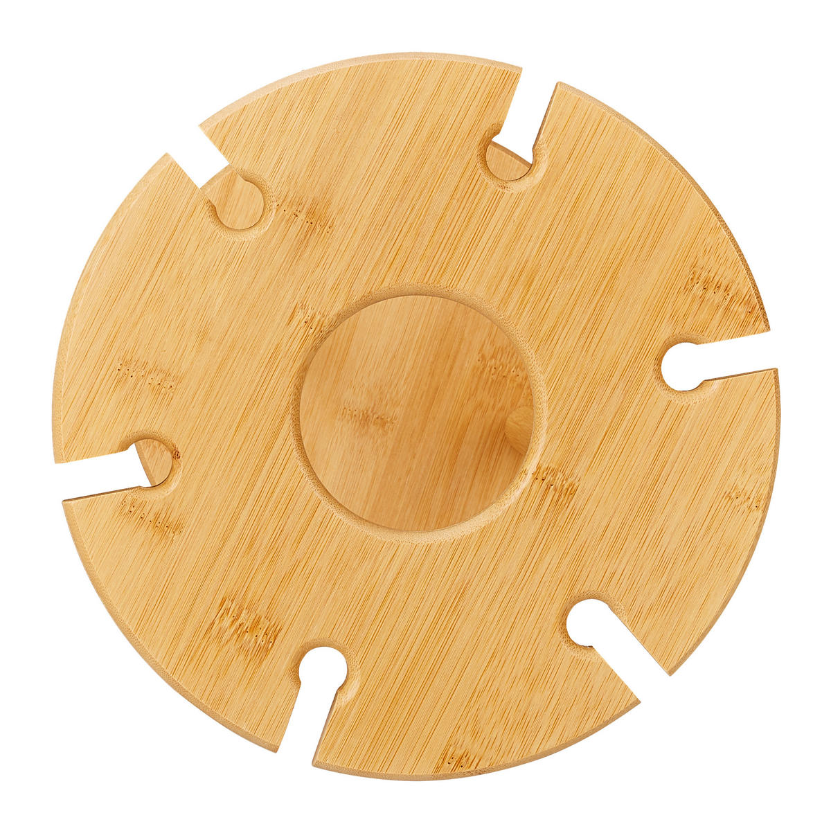 WEINGLASHALTER - Hellbraun, Holz (25/25/25cm) - Relaxdays