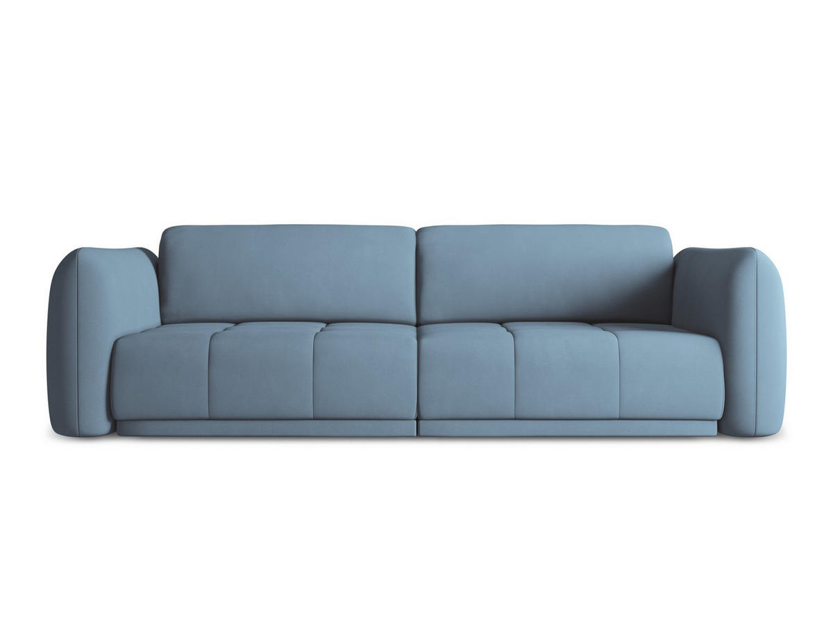 3-SITZER SOFA Chenille Stoff Blau - Blau/Blaugrau, Kunststoff/Textil (210/74/105cm) - Makamii
