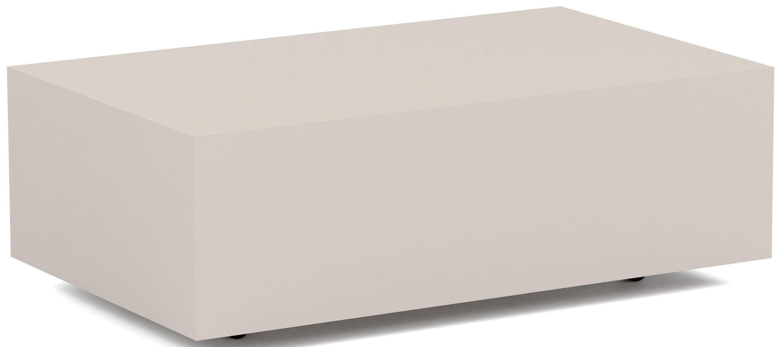 COUCHTISCH Noma Rechteckig in Kaschmir, Blockform mit versteckten Rollen 90/55/28 cm - Kaschmir/Beige, Holzwerkstoff (55/90/28cm) - WFL GROUP