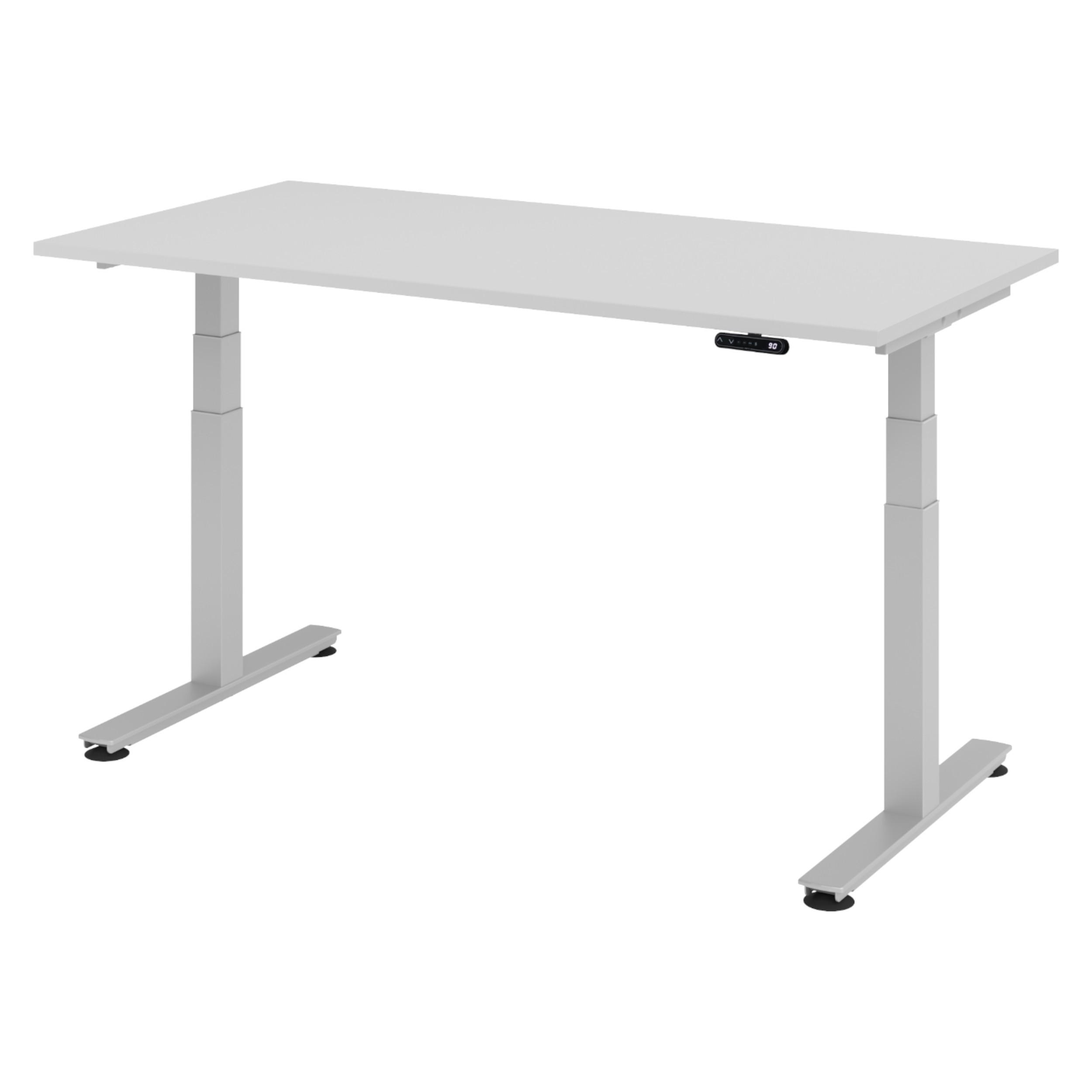 bümö Schreibtisch Grau, Silber 160x74x80 cm