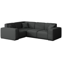 GARTENECKSOFA Lorento Outdoor in L-Form, Universell, Dunkelgrau Kunstleder 251/73/186 cm - Dunkelgrau, Textil (251/73/186cm) - WFL GROUP