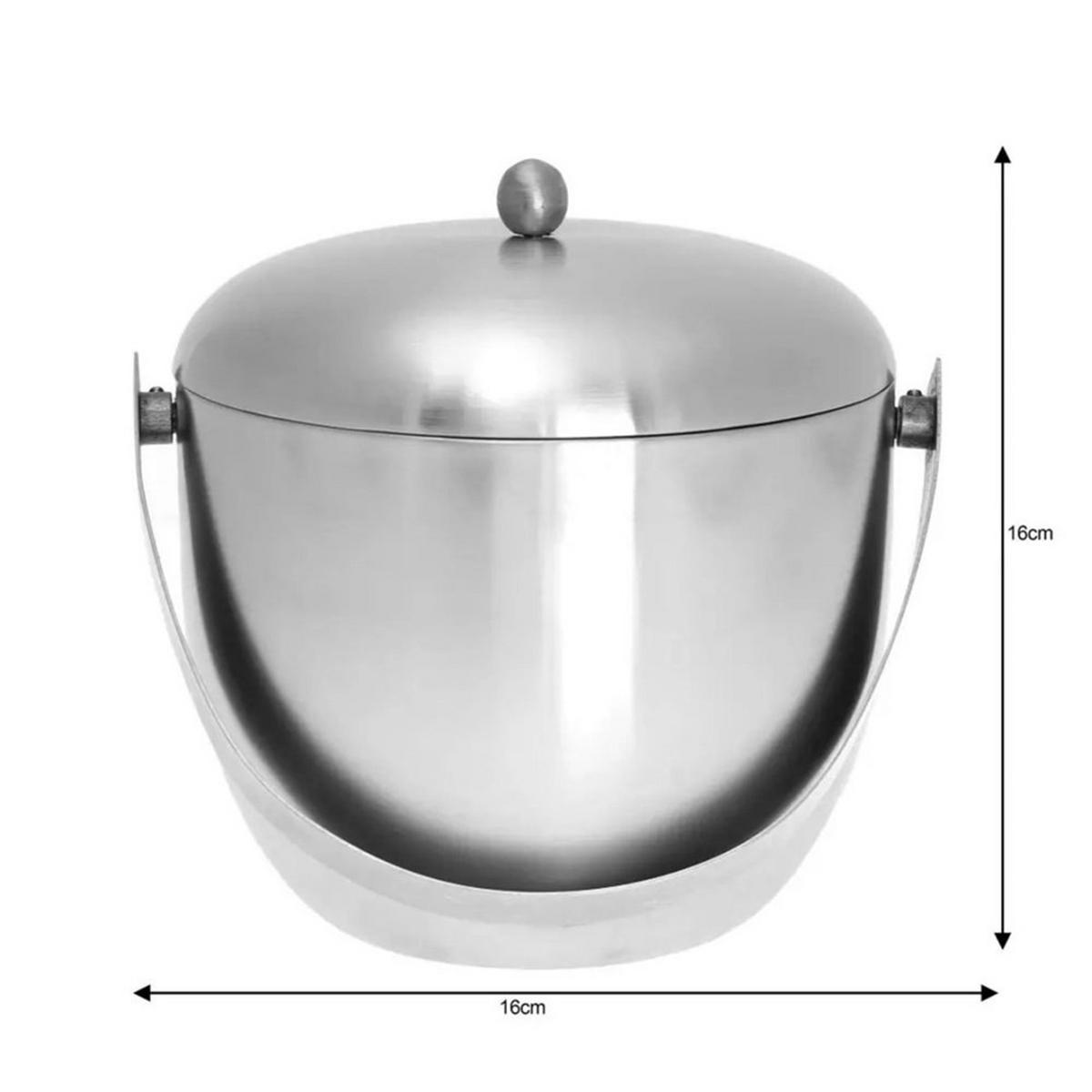 EISKÜBEL 1,75l 8129 - Silberfarben, Metall (16/16cm) - Kinghoff 