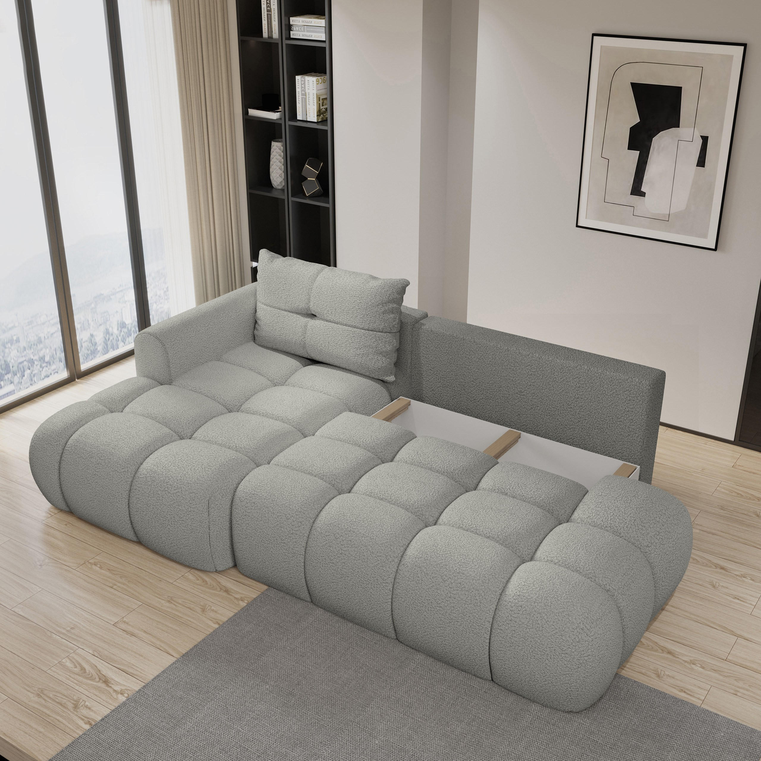 Thumbnail - Masseno Ecksofa, Kupfer, Holz, 4-Sitzer, L-Form,L-Form, 274x165 cm, Wohnzimmer, Sofas & Couches, Wohnlandschaften, Eckso...