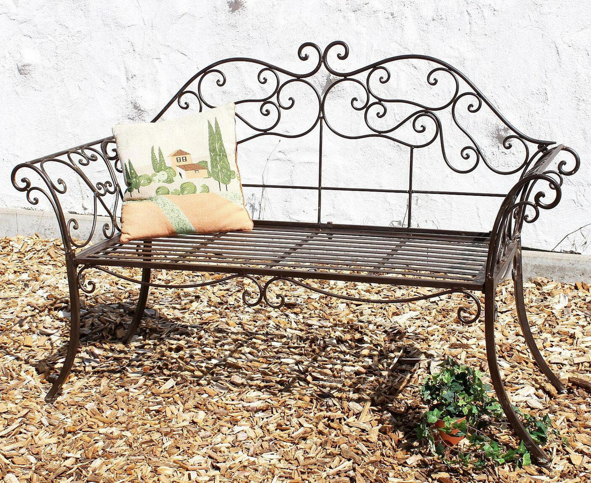 GARTENBANK 2-Sitzer Metall Braun 146/50/98 cm - Braun, Metall (146/98/50cm) - DanDiBo