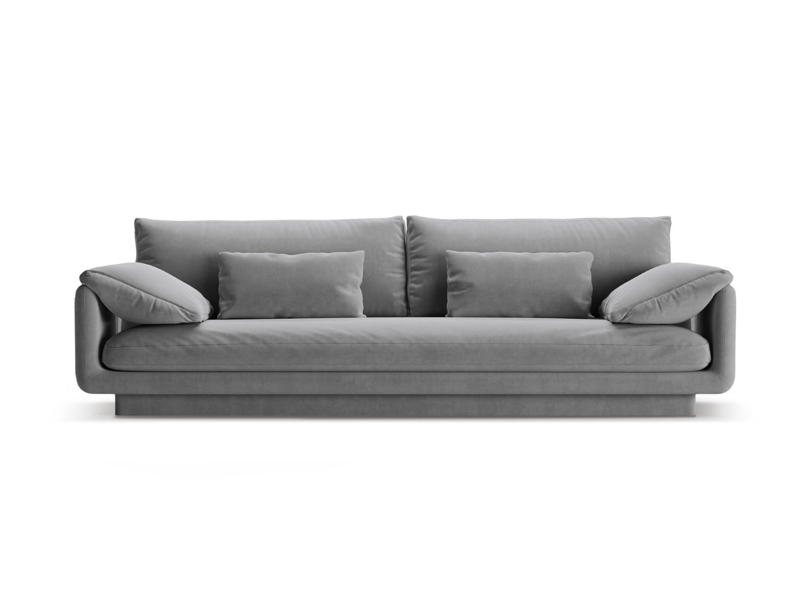 SOFA Torino aus Samt hellgrau 4 Sitzplätze - Hellgrau, Textil (250/83/103cm) - Micadoni