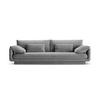 SOFA Torino aus Samt hellgrau 4 Sitzplätze - Hellgrau, Textil (250/83/103cm) - Micadoni