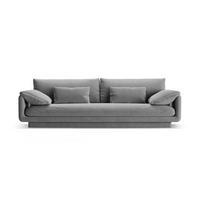 SOFA Torino aus Samt hellgrau 4 Sitzplätze - Hellgrau, Textil (250/83/103cm) - Micadoni