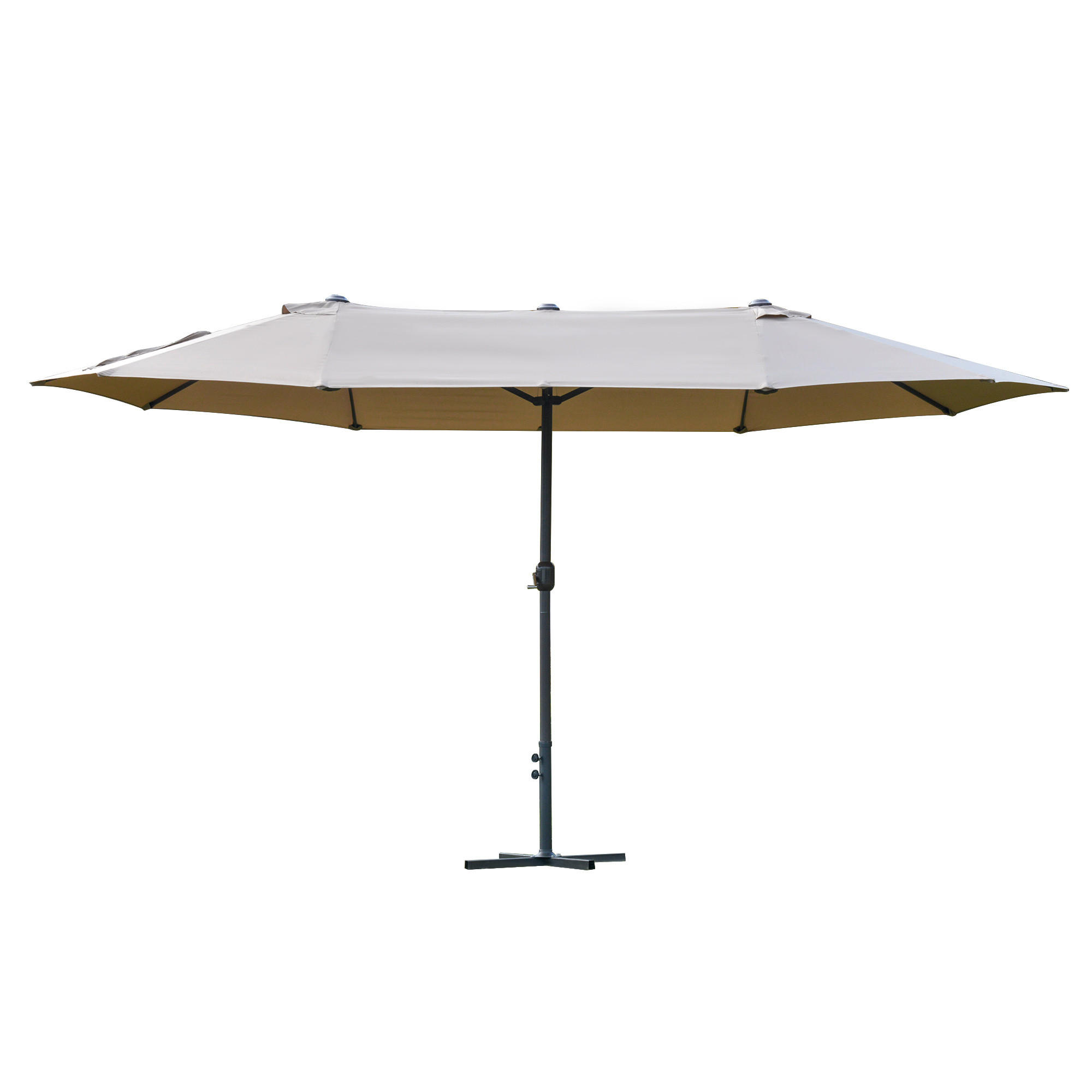 SONNENSCHIRM DE-11403 rechteckig, XXL, mit Kurbel Café - Braun, Metall (270/460cm) - ComfortXL