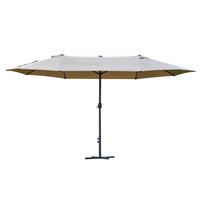 SONNENSCHIRM DE-11403 rechteckig, XXL, mit Kurbel Café - Braun, Metall (270/460cm) - ComfortXL