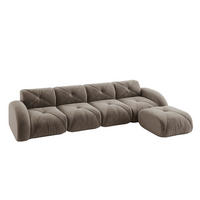 ECKSOFA DE-34276 4-Sitzer mit Fußstütze Taupe - Taupe, Textil (171/358cm) - ComfortXL