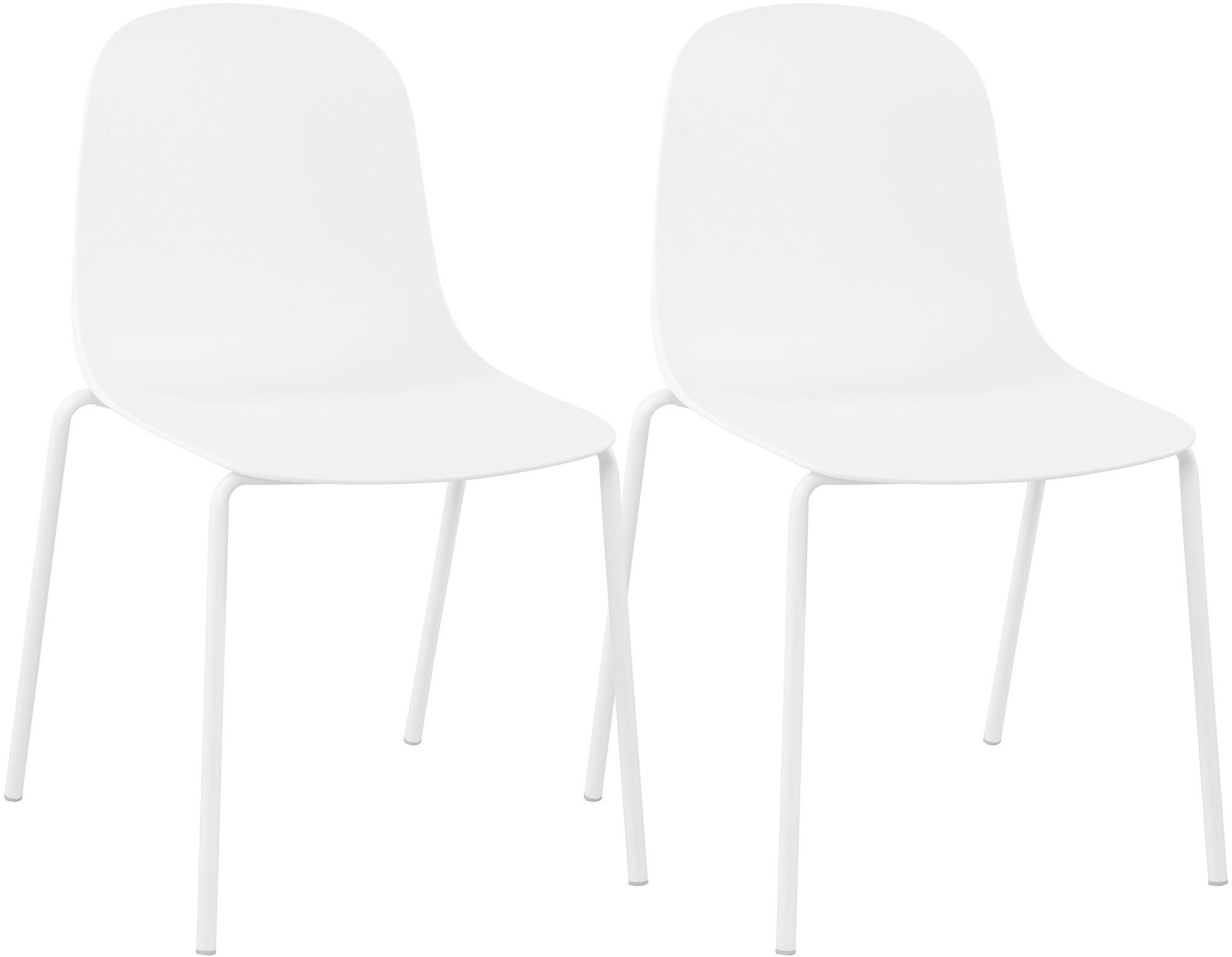 STAPELSTUHL 2er Set Kunststoff Weiß - Weiß, Kunststoff/Metall (51/85/55cm) - CLP