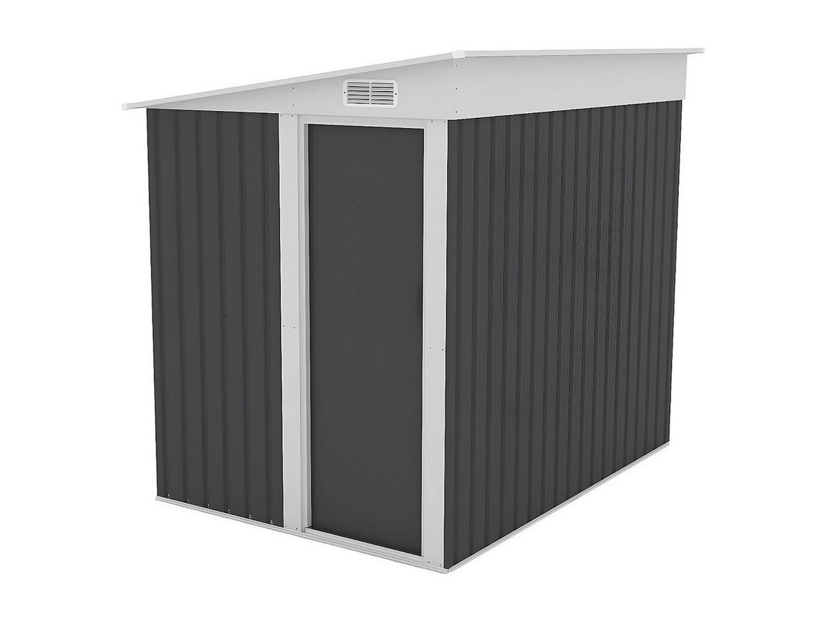 SCHREBERGARTENHAUS - 141 cm x 195 cm - metall - anthrazitgrau Daxton - Anthrazit, Metall (141/170/195cm) - Vente-Unique