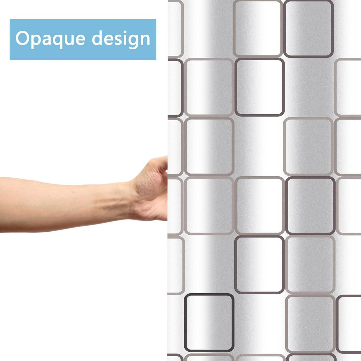 DUSCHVORHANG Weiß kariert Polyester wasserdicht maschinenwaschbar mit Haken - Weiß, Kunststoff (240/200cm) - MCBOSON