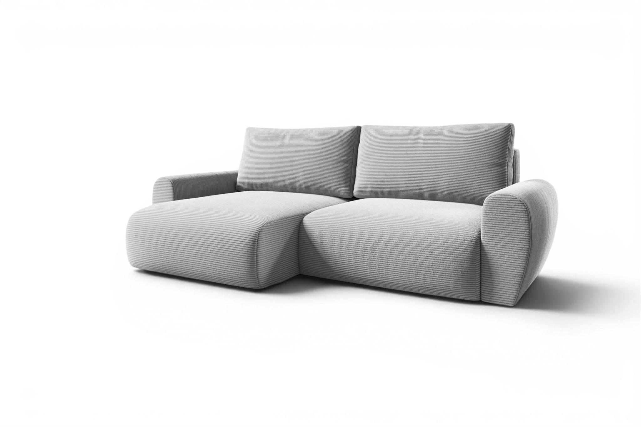 ECKSOFA Galan Mit Schlaffunktion - Hellgrau, Holzwerkstoff/Textil (253/153cm) - Fun Möbel