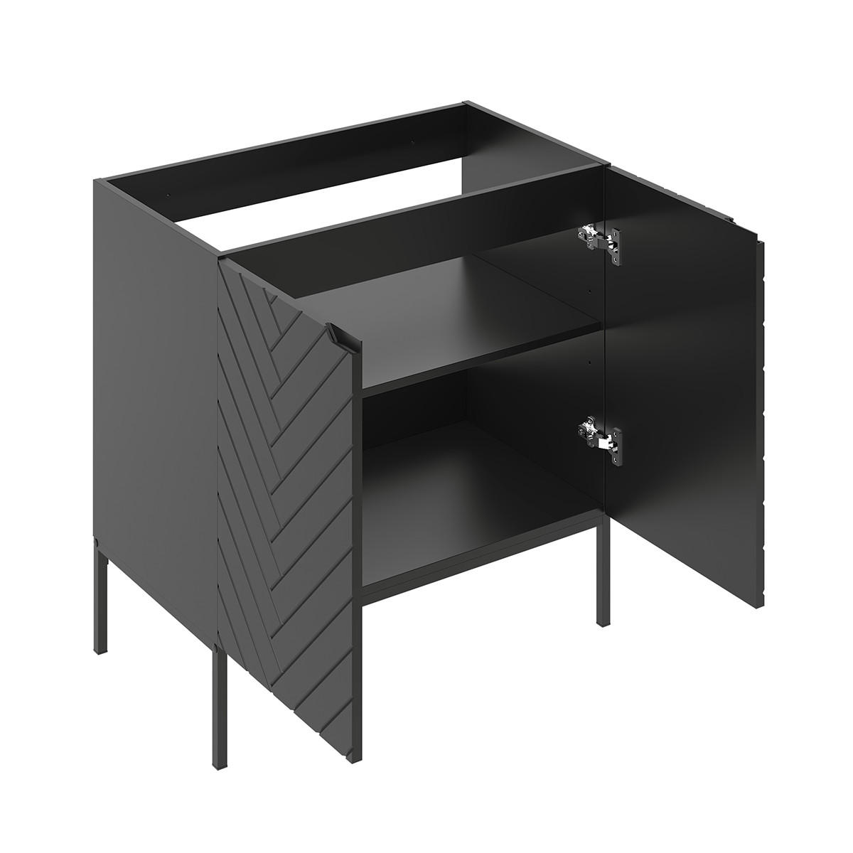 WASCHTISCHUNTERSCHRANK 80cm Daria Schwarz - Schwarz, Holzwerkstoff (80/82/45.8cm) - Petits-meubles