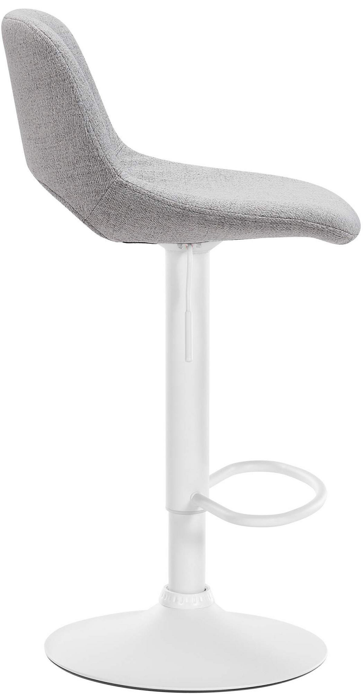BARHOCKER 2er Set Stoff hellgrau - Hellgrau/Weiß, Textil/Metall (42/86/46cm) - CLP