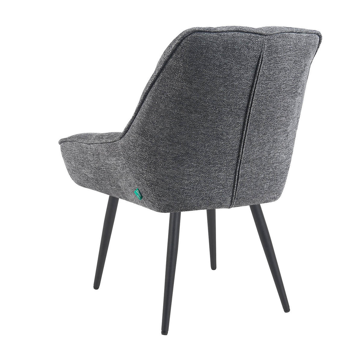 ESSZIMMERSTUHL Mika-Tara - Schwarz/Grau, Textil/Metall (60/88/68cm) - DUBI Möbel