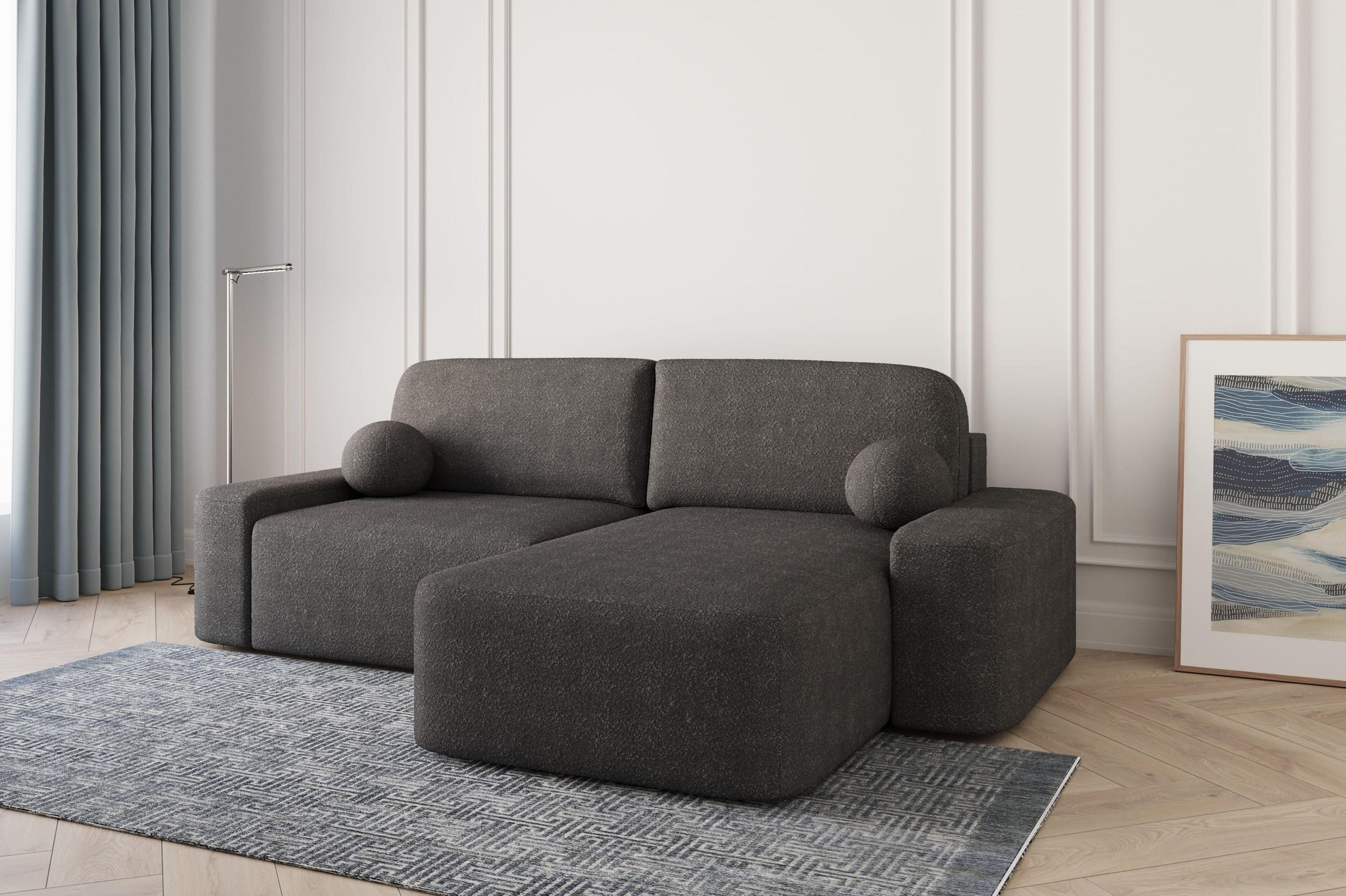 ECKSOFA - Universale Ecksofa Lisbon - Schwarz (Anthology 19) - Schwarz, Holzwerkstoff (270/180cm) - Möblo