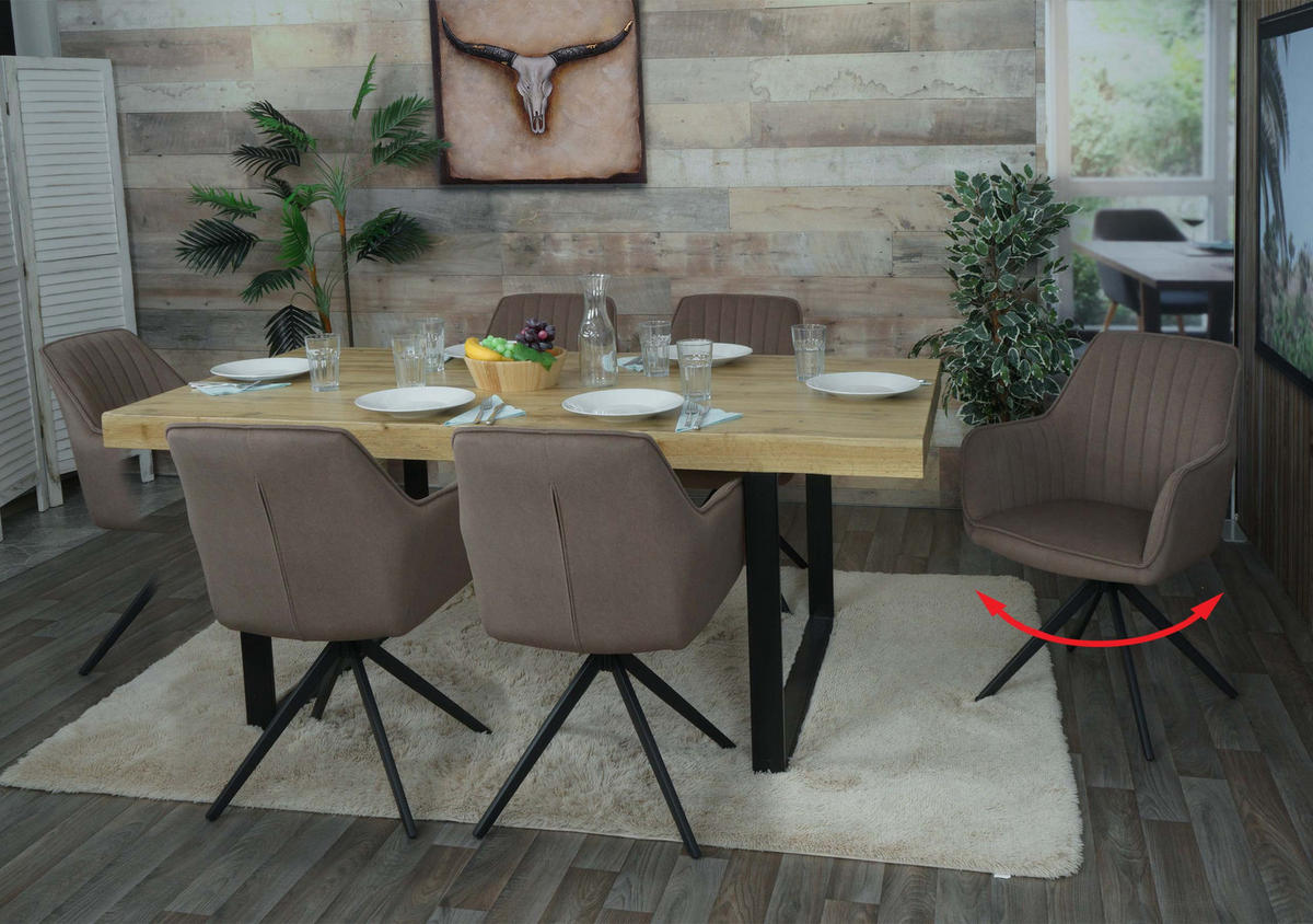 ESSZIMMERSTUHL Braun 6er-Set - Braun, Textil (58/87/55cm) - MCW