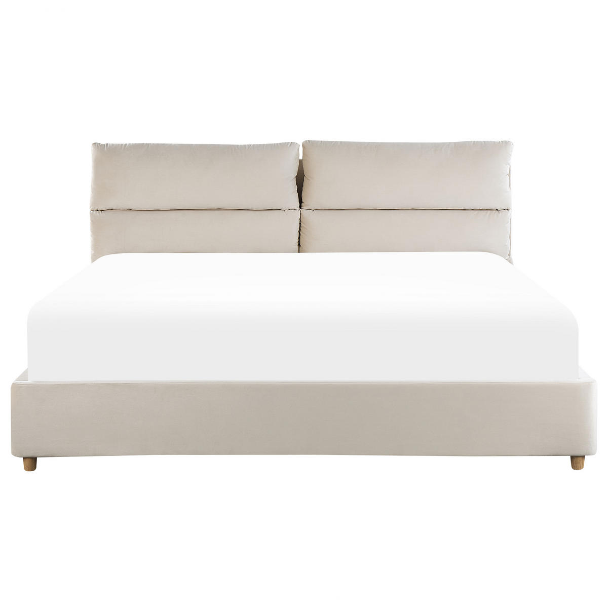 POLSTERBETT 180/200cm Helles Beige Batilly - Beige, Textil (180/200cm) - Beliani