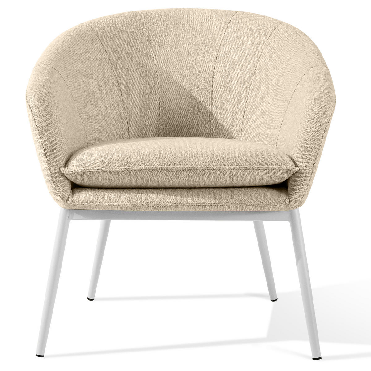 GARTENMÖBELSET SOLIS Gartenlounge-Set, creme/weiß - Creme, Textil/Metall - KONSIMO®