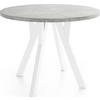 ESSTISCH Avero White runder ausziehbarer, Beton grau 80-160/80/77 cm - Hellgrau/Weiß, Holz/Holzwerkstoff (80/80/77cm) - WFL GROUP