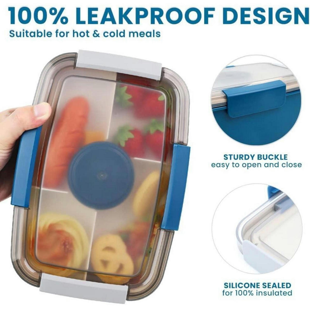 LUNCHBOX 2000ml Blau - Blau, Kunststoff (12.5/9.6/23.5cm)