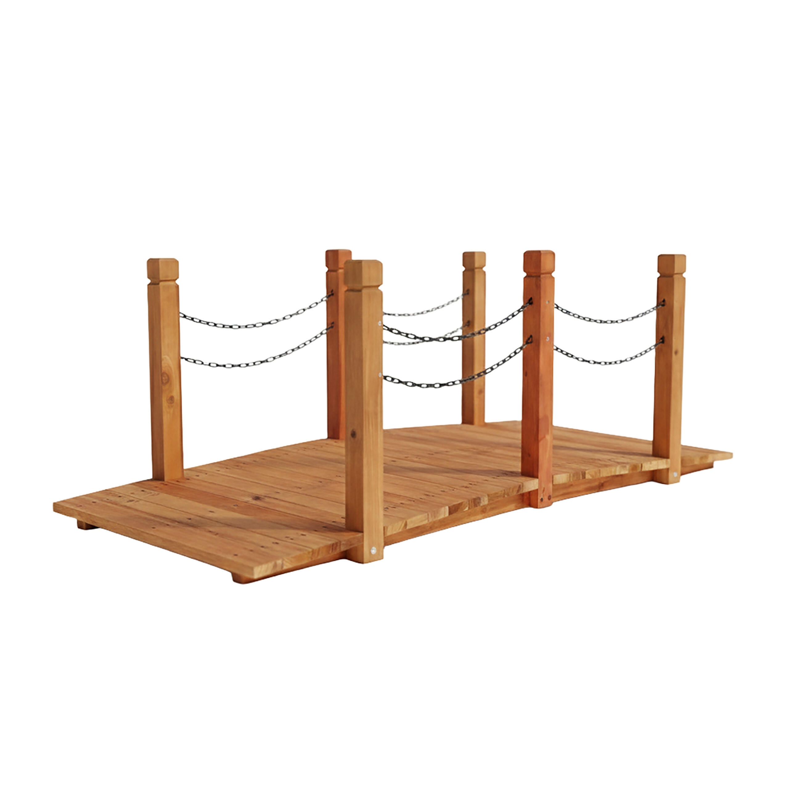 TRÄBRO Orange trä järn med kedjor - Orange, Trä/Metall (67/150/55cm) - Relaxdays