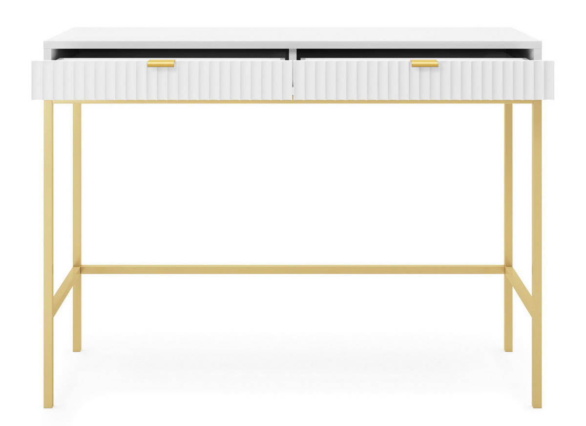KONSOLENTISCH Vellore Weiß mit goldenem Gestell - Weiß, Holzwerkstoff/Metall (50/104/77cm) - Selsey