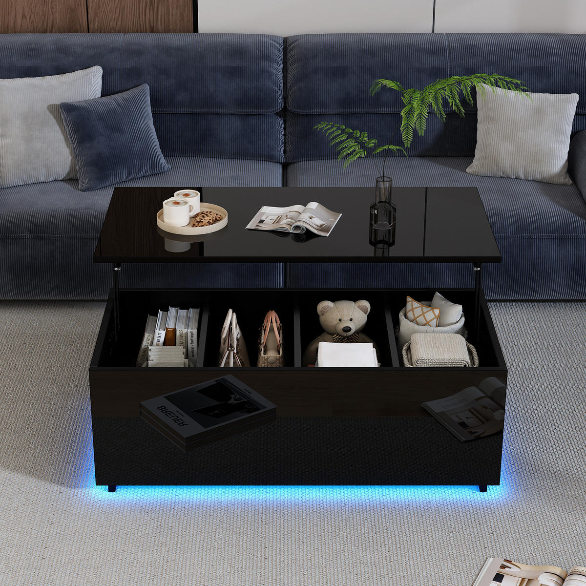 COUCHTISCH Black 100/50/35 cm - Schwarz, Holz (100/50/35cm) - Urban Meuble